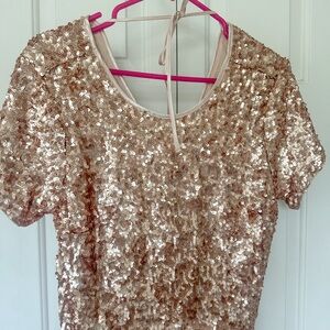 Abercrombie $ Fitch Rose Gole Sequin T shirt